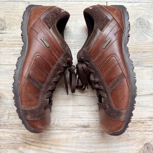 Skechers Jammers Vintage Chocolate Brown Leather Chunky Walking Shoes Size 8 Y2K